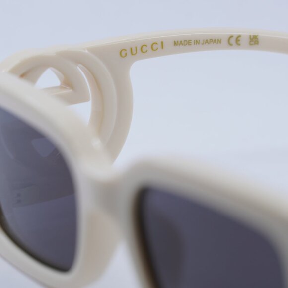 ?️ New Gucci GG1325S 013 Sunglasses - Ivory Frame, Grey Lenses main image 10